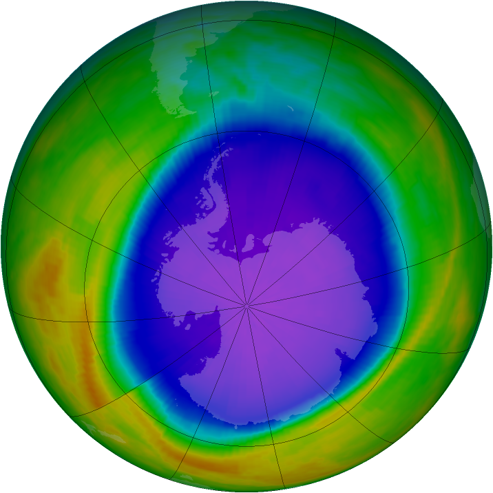 Antarctic ozone map for 04 October 1998